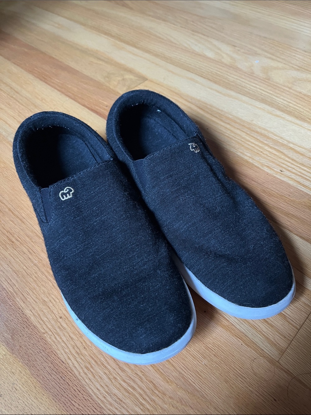 Black Slip-On Merino Wool Loafers